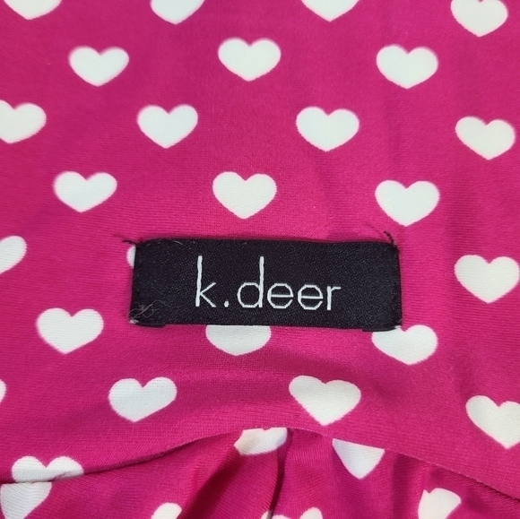 K Deer Pink Leggings with White Hearts - Picture 5 of 5